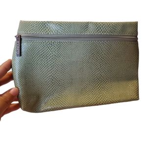 Green Faux Snake Skin Clinique Makeup Bag Tote Designer Make Up Bags